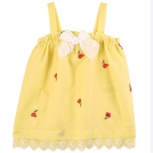 CHLOE Floral Embroidered Yellow Dress